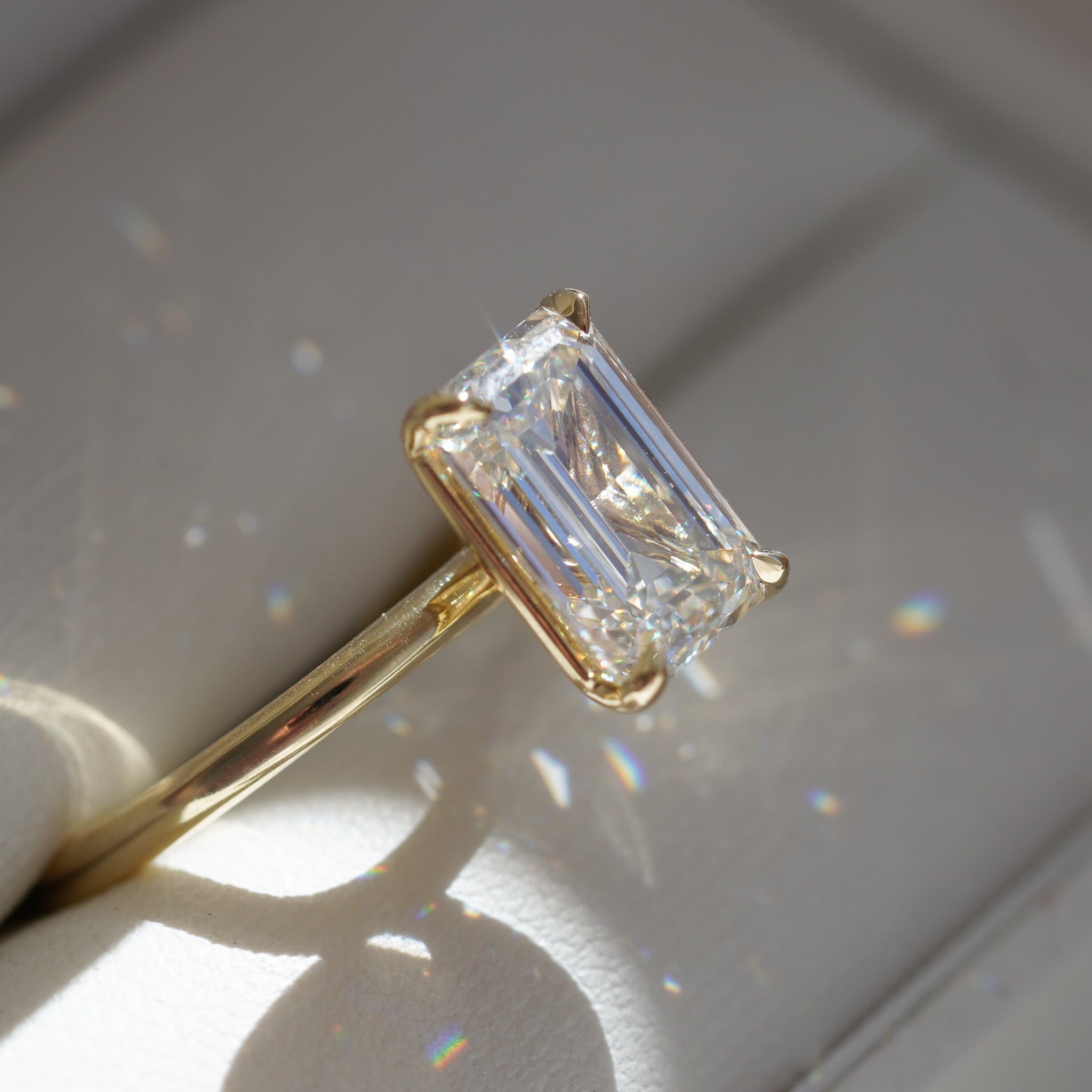 Safia Emerald Cut Solitaire Engagement Ring – Son Del Sol