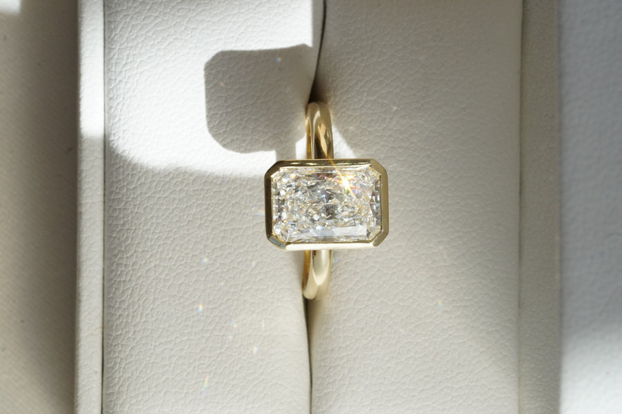 Sabine - Bezel Radiant Cut Diamond Engagement Ring