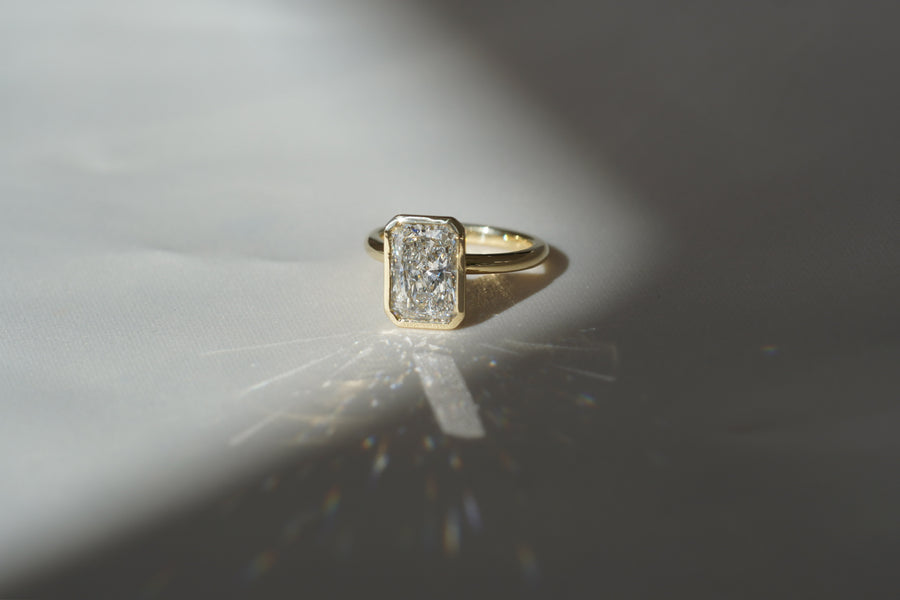 Sabine - Bezel Radiant Cut Diamond Engagement Ring