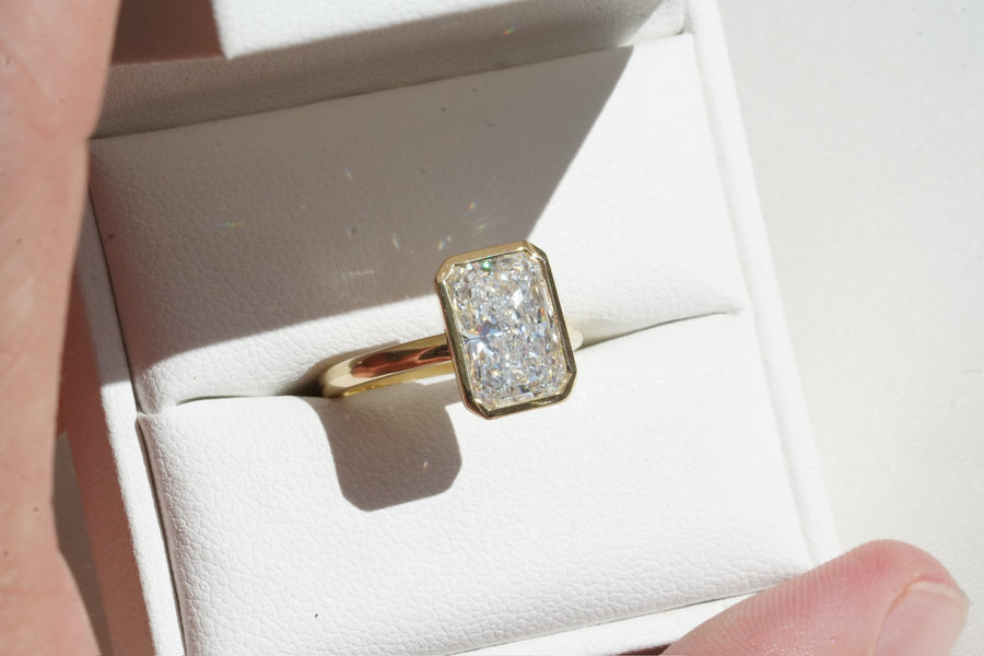 Sabine - Bezel Radiant Cut Diamond Engagement Ring