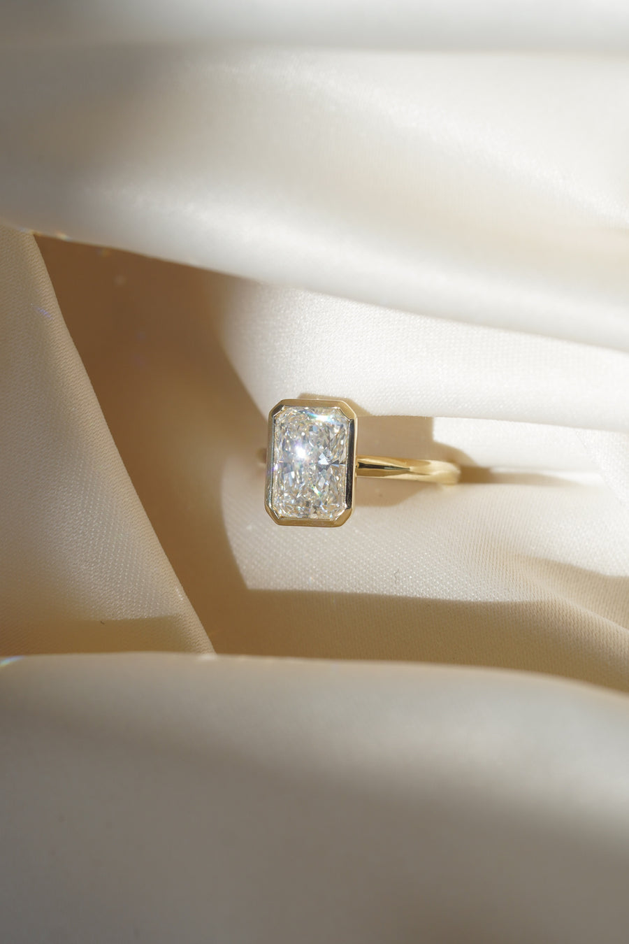 Sabine - Bezel Radiant Cut Diamond Engagement Ring