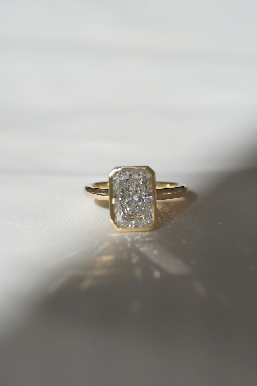 Sabine - Bezel Radiant Cut Diamond Engagement Ring