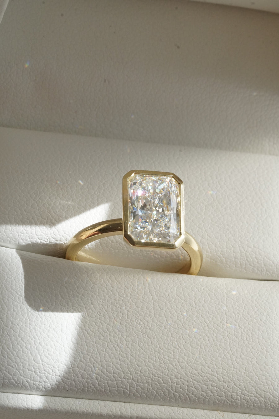 Sabine - Bezel Radiant Cut Diamond Engagement Ring