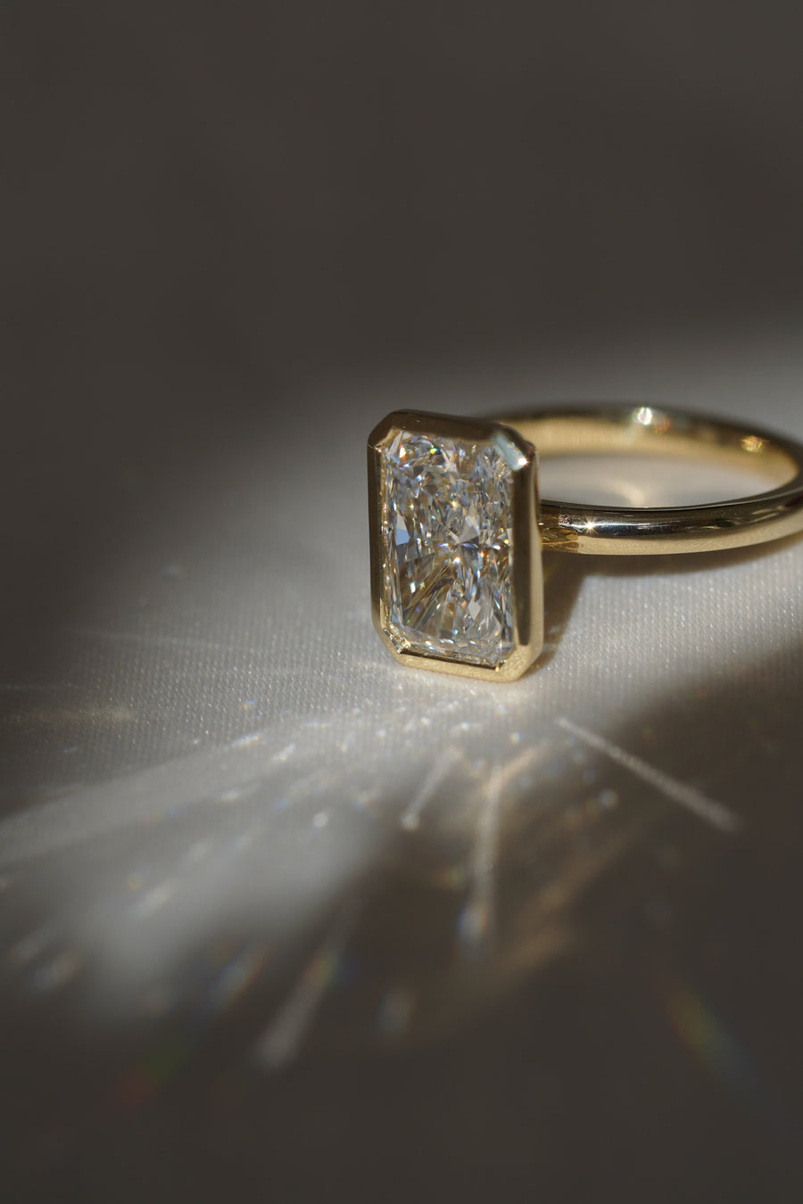 Sabine - Bezel Radiant Cut Diamond Engagement Ring