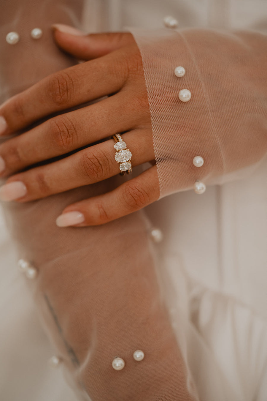 Della - Oval Diamond Trilogy Engagement Ring