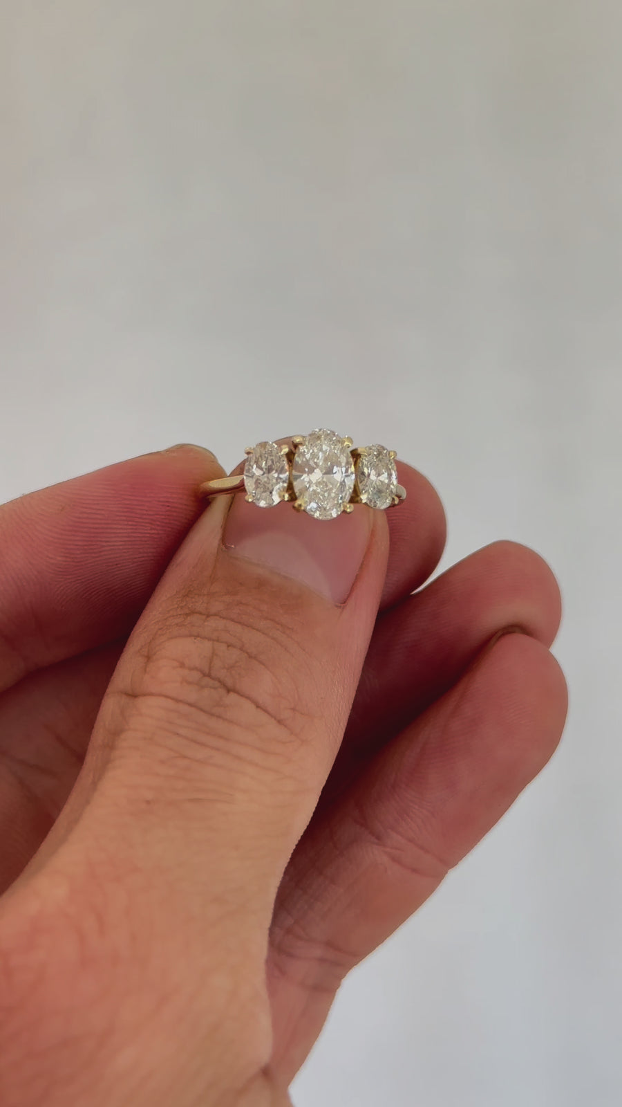 Della - Oval Diamond Trilogy Engagement Ring
